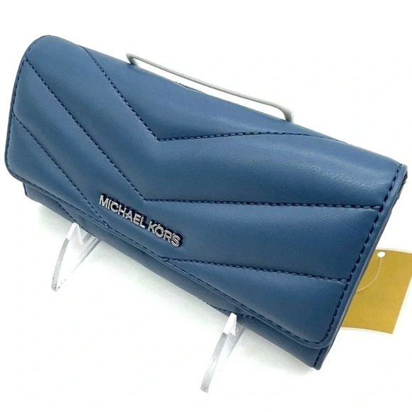 Michael Kors Large Trifold Wallet Blue Lagoon (NWT) - Picture 7 of 9